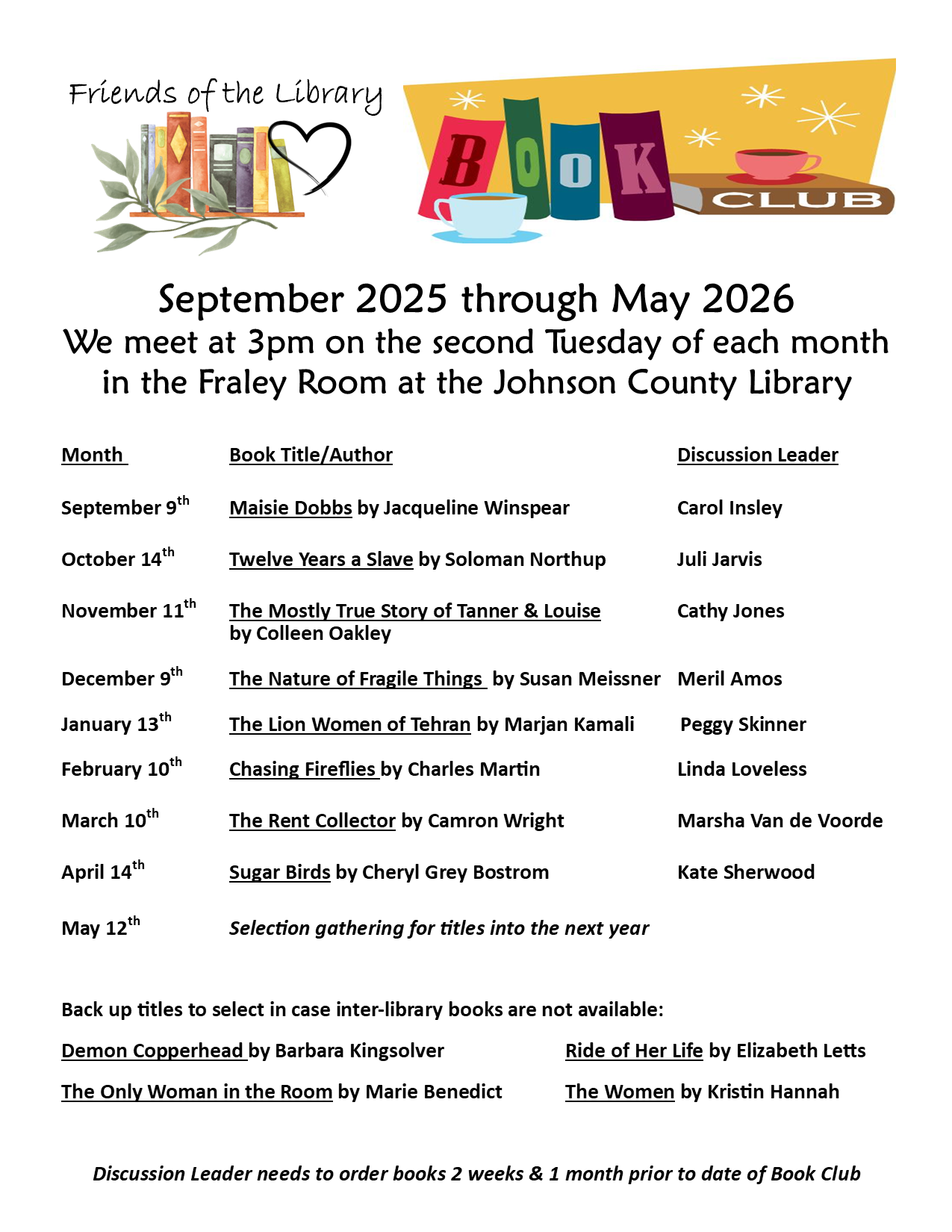 Friends of the Library Book Club Image