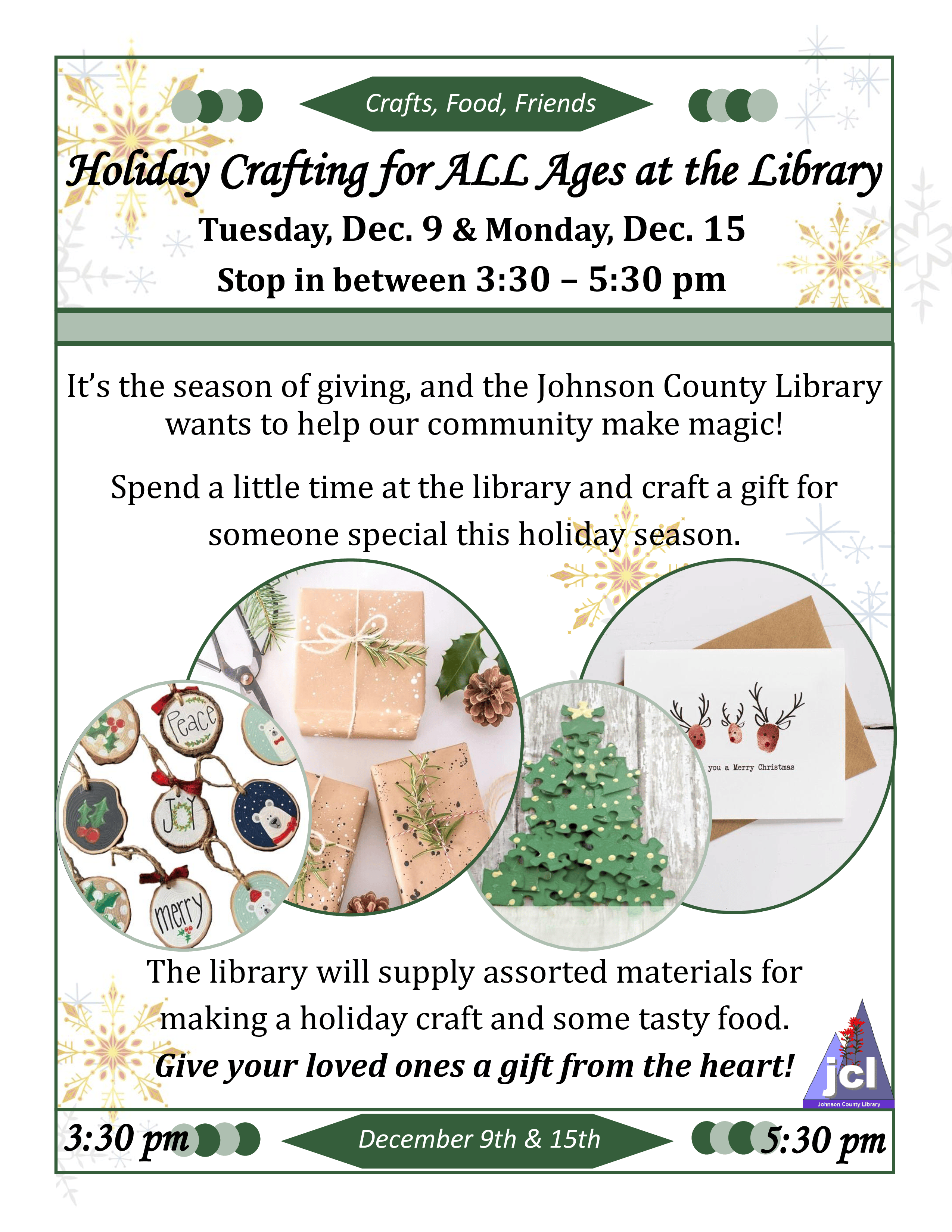 Holiday Crafting for ALL Ages at the Library Image