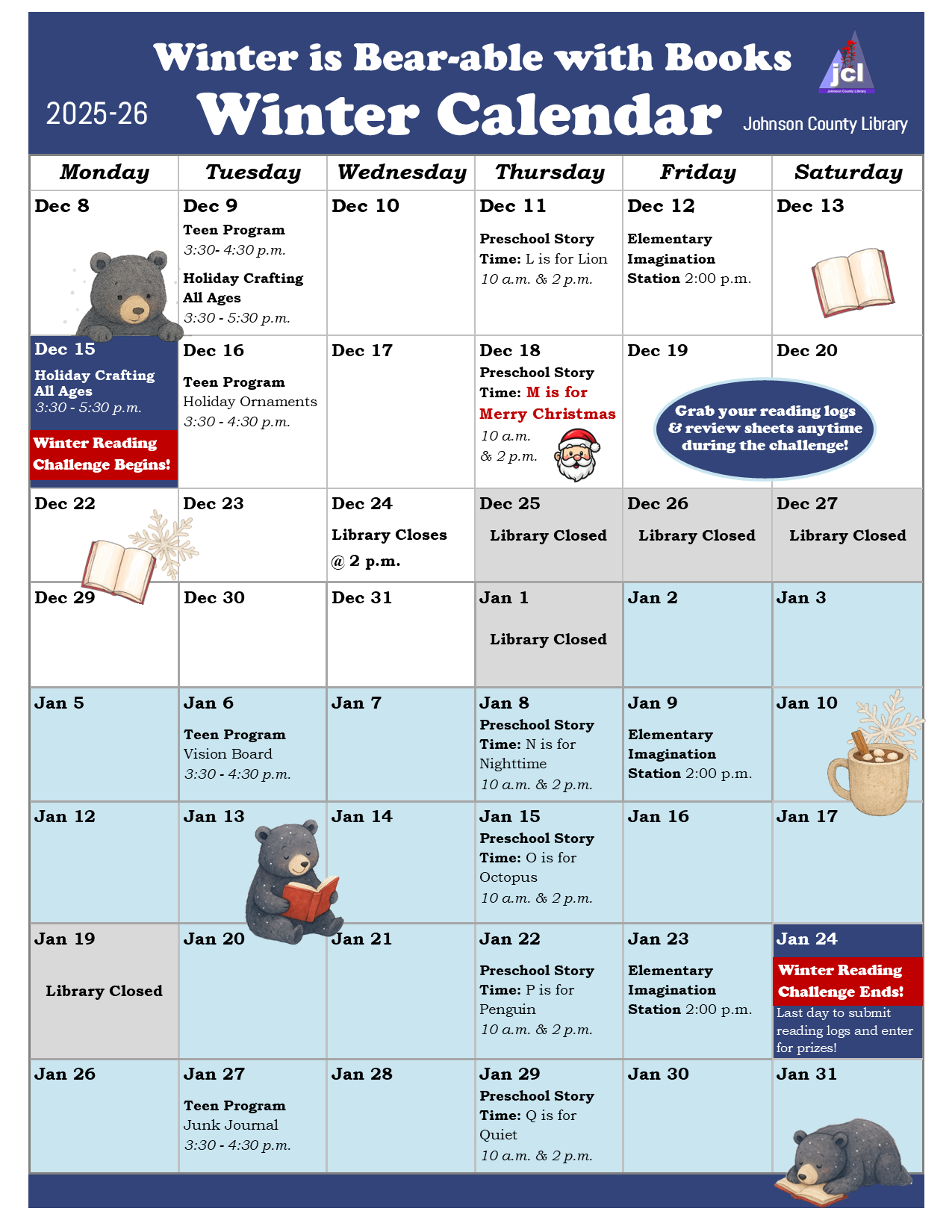 Winter Reading Challenge for ALL ages! Image