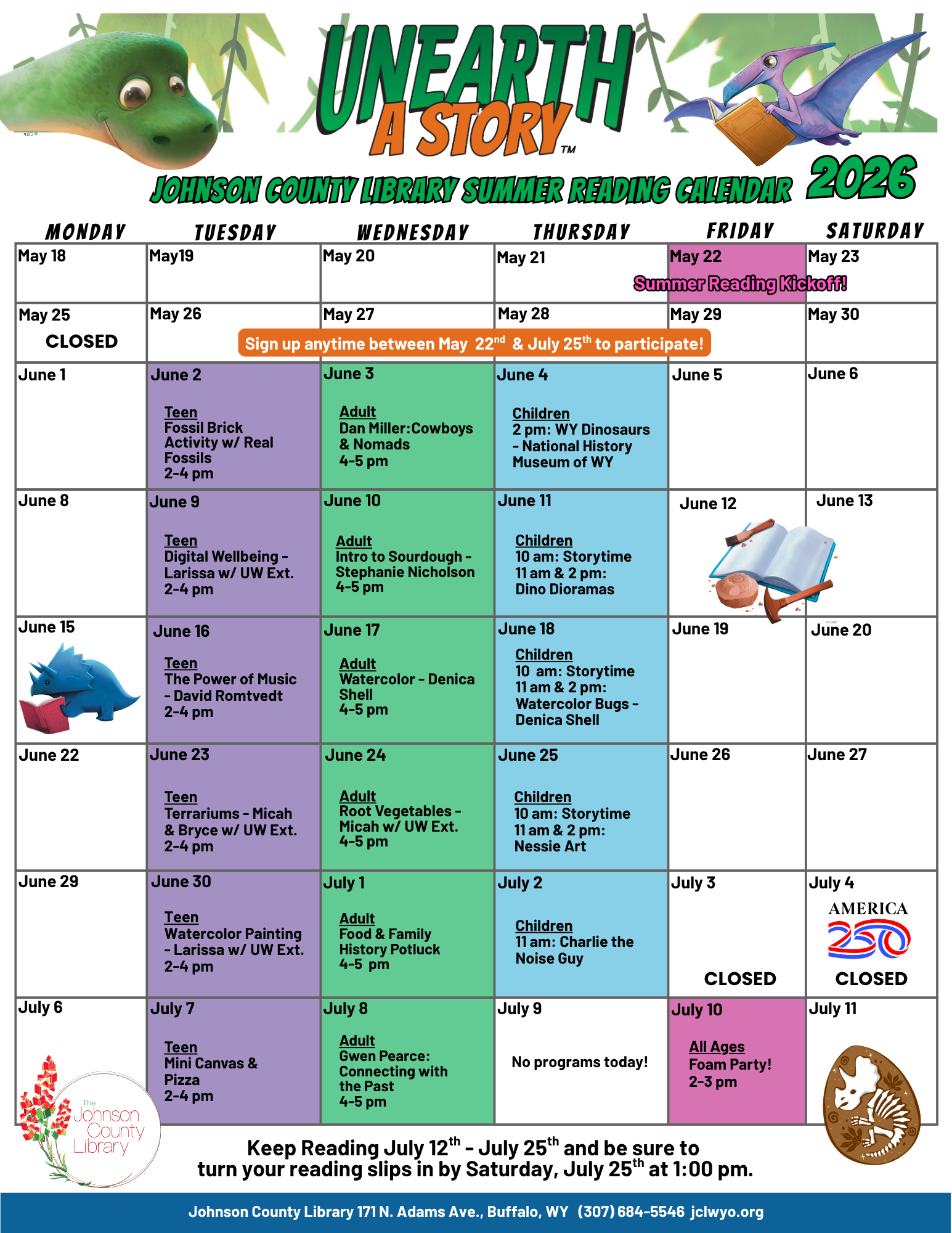 Summer Reading Challenge for all ages! Click for more information. Image